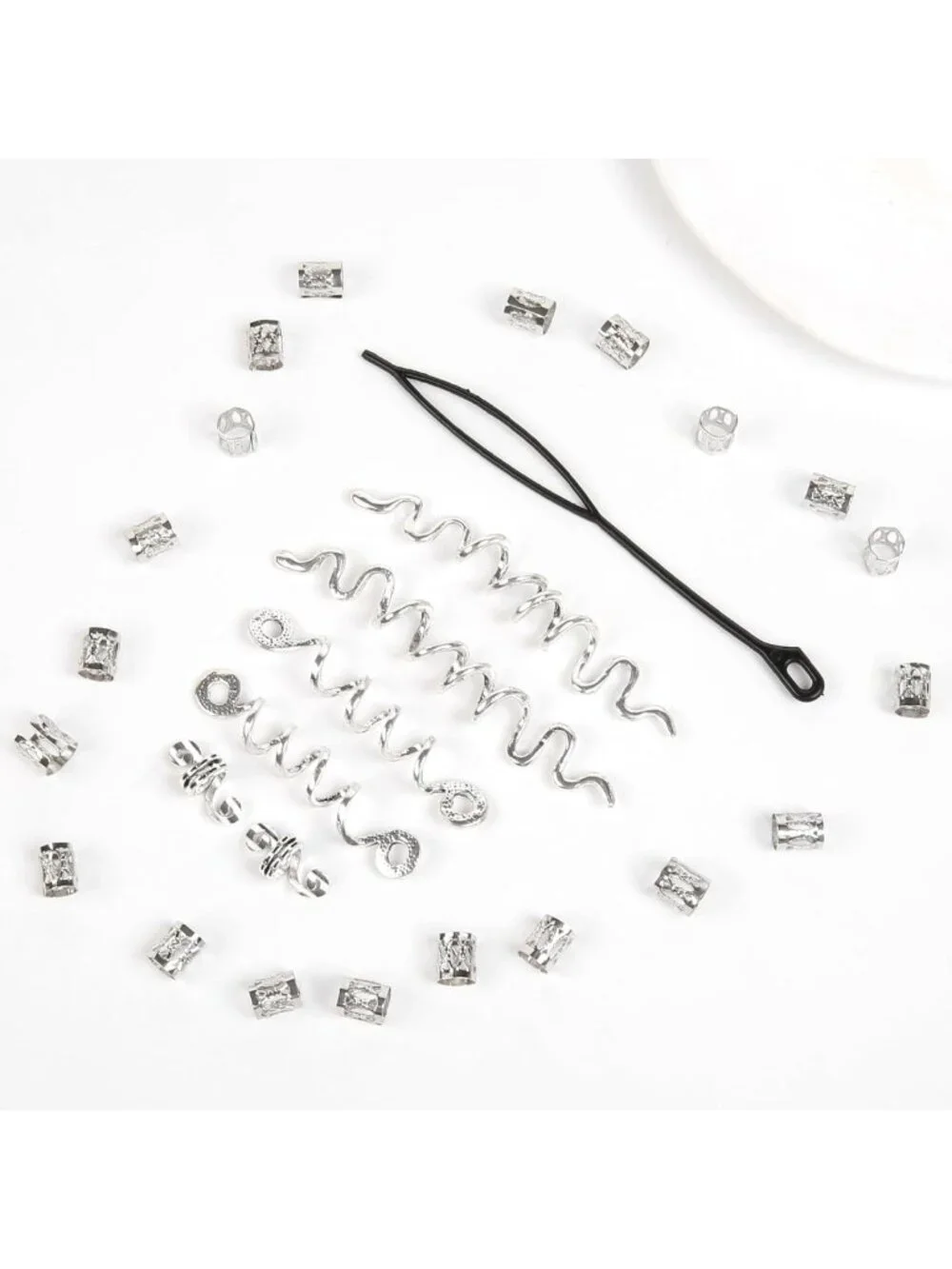 26pcs Gold Hair Accessories Set - Loc Jewelry, Dreadlock Beads & Snake Clips